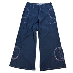 Vintage Y2K Macgirl Baggy Wide Leg Paratropper Pants Juniors Size 3 Rave Skater